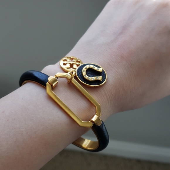 Tory Burch Green Horseshoe Logo Bracelet - Picture 2 of 3